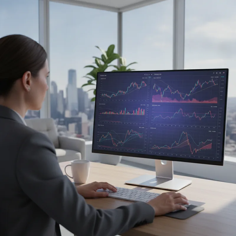 Focused investor reviewing a portfolio strategy on screen